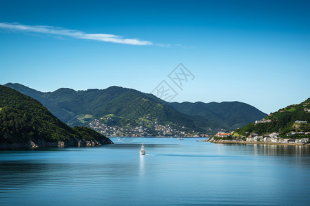 库克海峡的海景高清图片