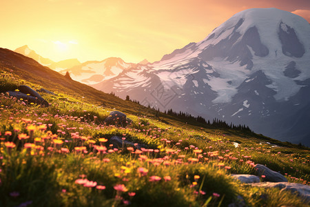 菊次郎的夏天夏天开满鲜花的草原景观背景