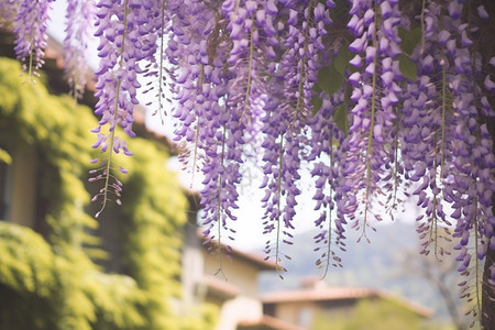 美丽的紫藤树背景