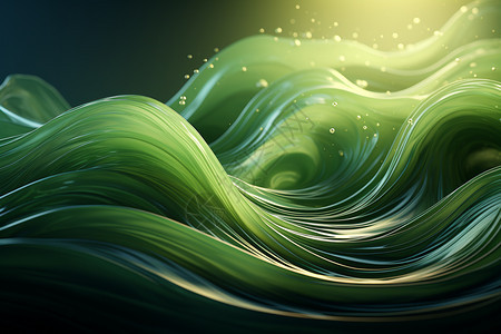 抽象绿色波浪的动态美感图片