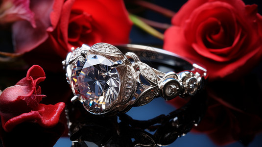 时尚优雅的钻石戒指背景