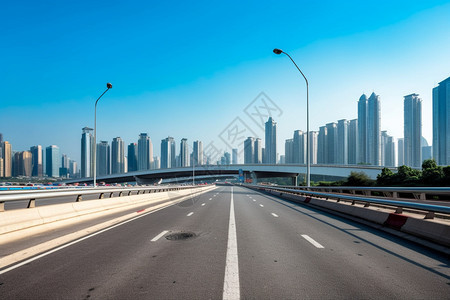 宽敞平坦的高速路背景图片