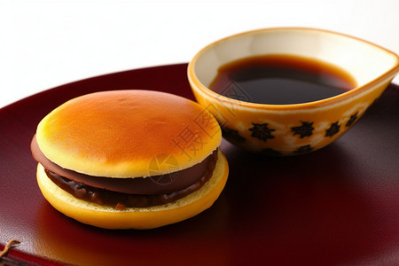日本传统美食的下午茶背景图片