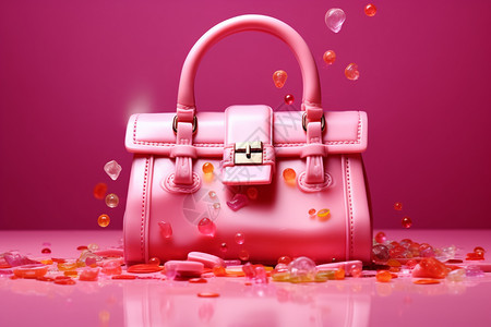 美丽的粉色包包高清图片
