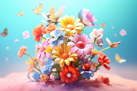 3d风格的花卉艺术图片