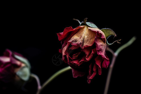 枯萎的红色玫瑰图片