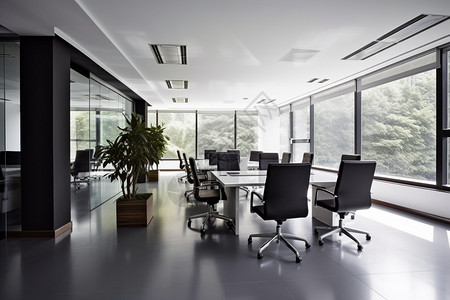 现代企业办公会议室图片