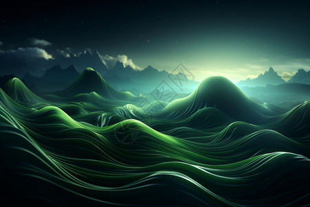 抽象绿色流体背景图片