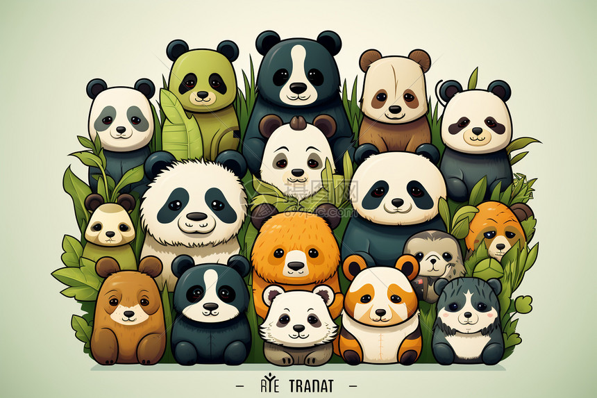 熊猫集合图片