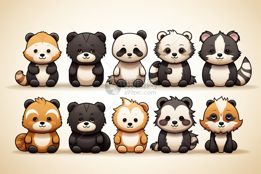熊猫图标集合图片