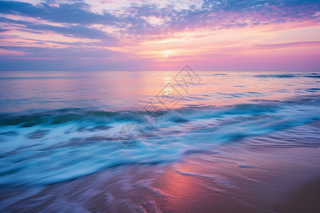 夏天日落大海图片