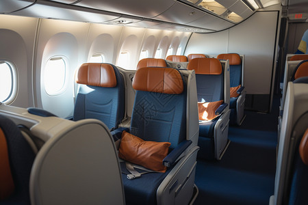 飞机内的乘客座位高清图片