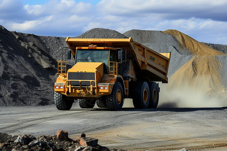 矿山运输矿物的卡车背景图片