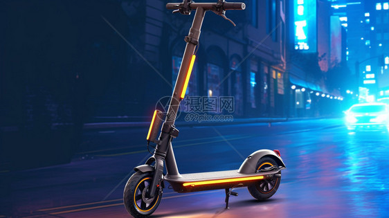 城市街头的电动滑板车图片