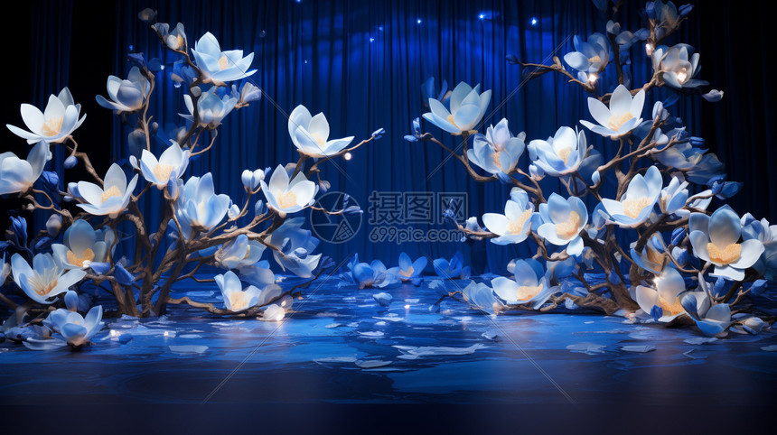LED蓝色舞台背景图片