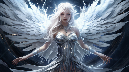 张开翅膀的天使背景图片