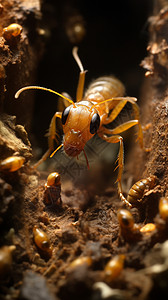 蚂蚁筑巢白蚁背景