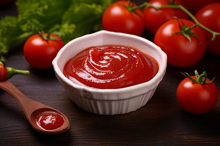新鲜熬制的番茄酱图片
