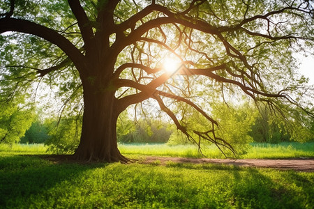阳光下的大树高清图片