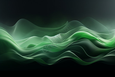 绿色渐变抽象波纹背景图片