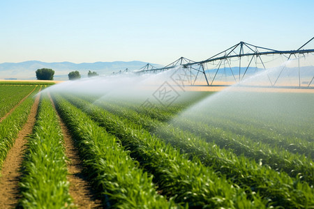 农田里的灌溉设备背景图片