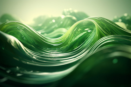 玻璃质感的绿色抽象背景图片
