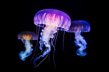 水族馆的水母背景图片