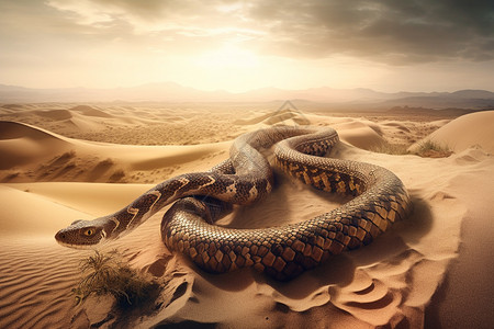 沙漠中的蟒蛇图片