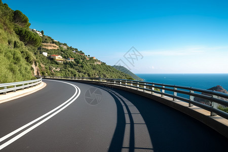 沿海高速公路沿海靠山的高速公路背景