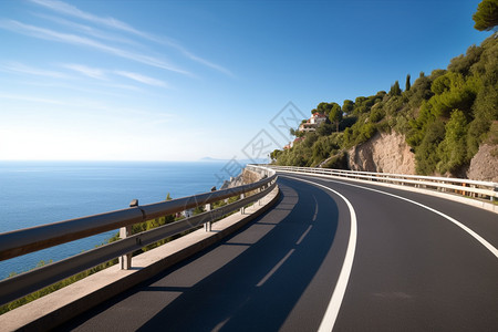 蜿蜒的沿海高速公路背景