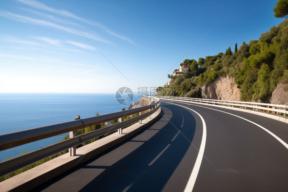 蜿蜒的沿海高速公路图片