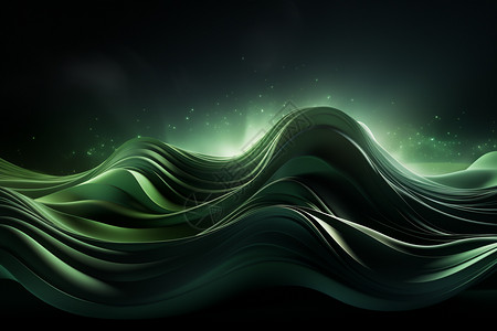 梦幻的绿色波浪背景图片