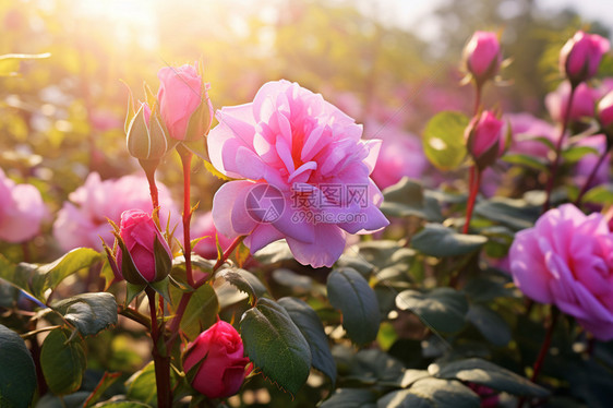 花坛里美丽的花朵图片