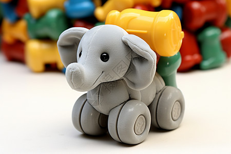 可爱的塑料大象玩具车图片