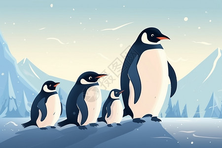 可爱的卡通小企鹅图片