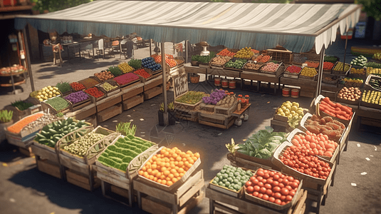 农贸市场摊位上的农产品图片