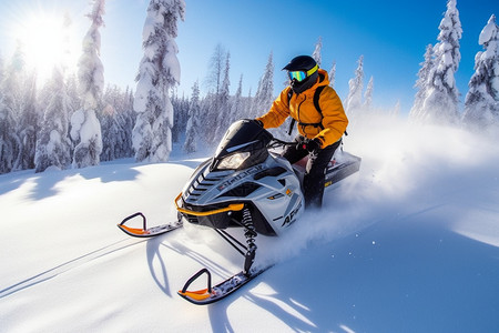 极限运动雪上驾驶摩托背景