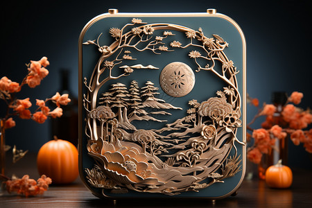 东方美学中国广式月饼包装设计图片