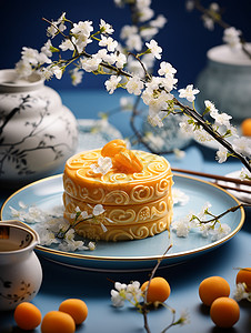 精美的粤式蛋黄月饼图片