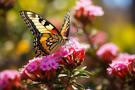 彩色美丽蝴蝶美丽的花朵上的蝴蝶背景