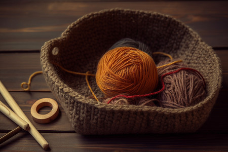 不同颜色的毛线编织品背景图片