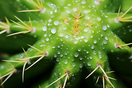 雨天的仙人掌图片