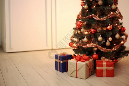 布置圣诞树背景图片