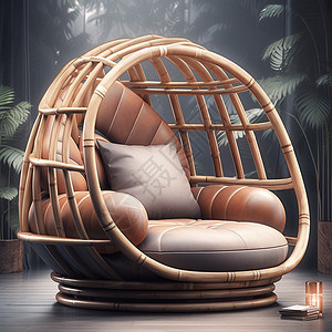 细致的竹椅设计图片