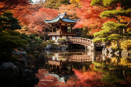 日本秋天的花园图片