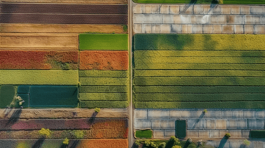 俯瞰大型农业种植基地图片