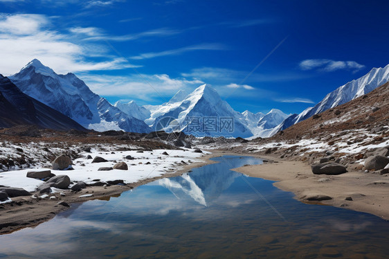 珠穆朗玛峰的美丽景色图片