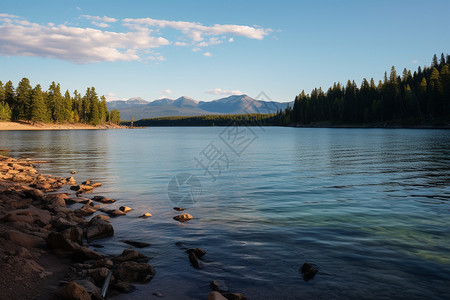 苏必利尔湖野外的湖面景色背景