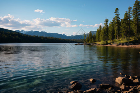 苏必利尔湖美丽的湖面景色背景