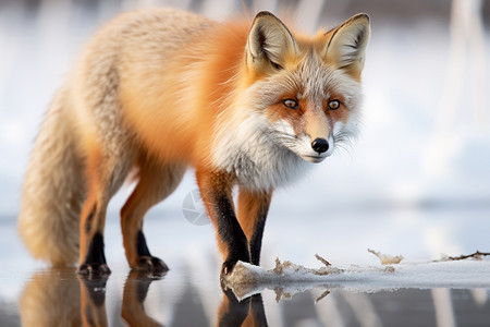 一只红狐狸图片